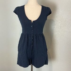 Volcom Blue Stripped Cotton Romper